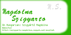 magdolna szigyarto business card